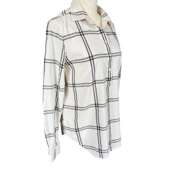 LOFT The Softened off white long sleeve collared button down tunic shirt small - Picture 2 of 10